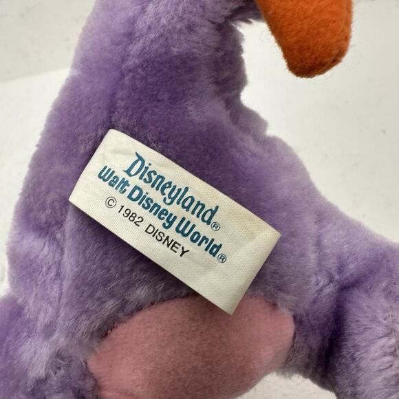 VTG Figment 8” Plush Purple Dragon Disney World Epcot 1982 Disneyland Parks - Picture 4 of 7